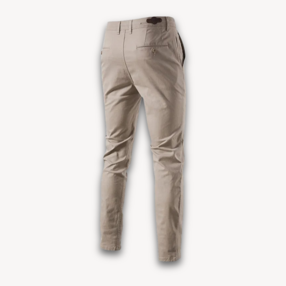 Loravelle | Men's Slim Fit Chinos - Cotton Stretch Casual Pants - Versatile Work & Everyday Wear