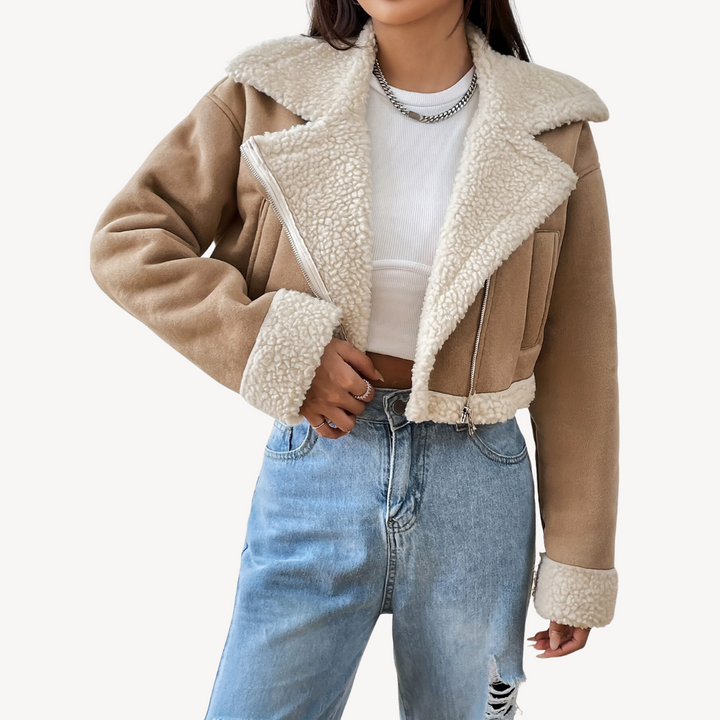 Women's Faux Fur Suede Jacket | Loravelle