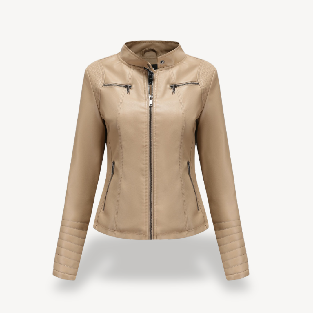 Classic Biker Faux Leather Jacket Women | Loravelle