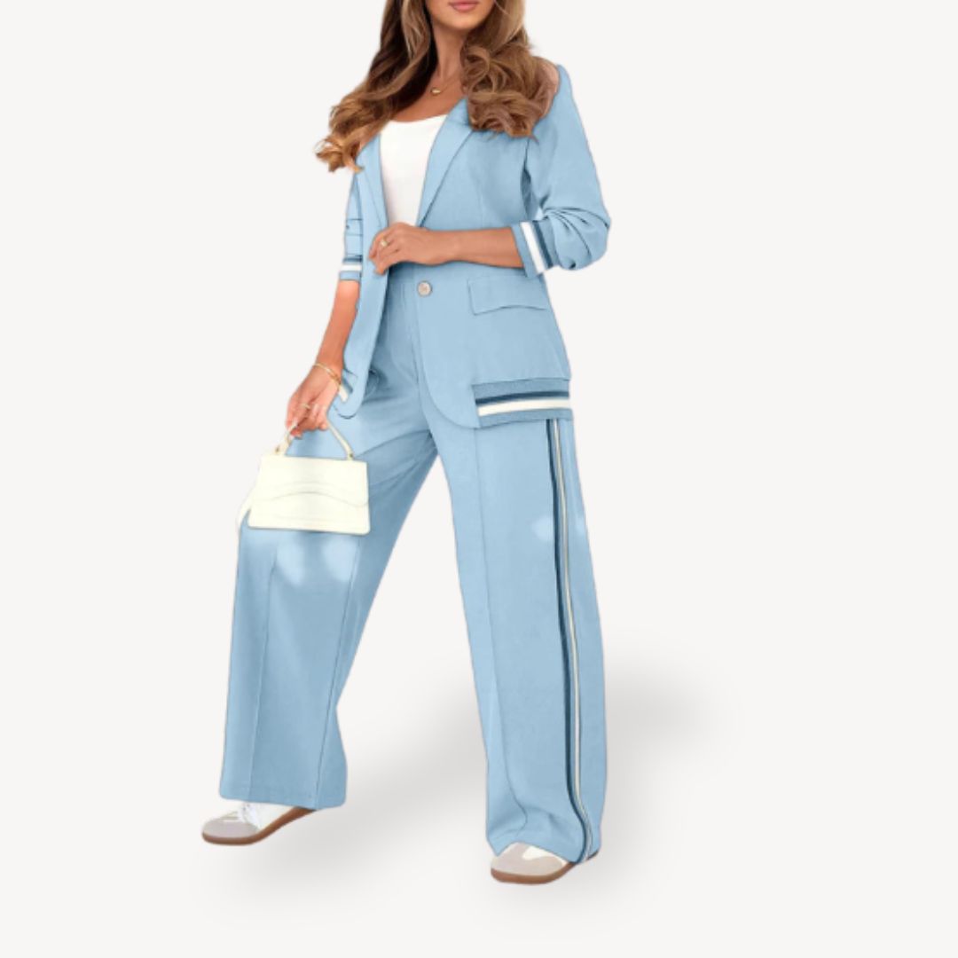 Two-Piece Striped Blazer Suit Women | Loravelle