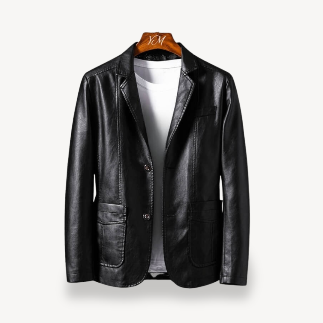 Men's Faux Leather Blazer Jacket | Loravelle