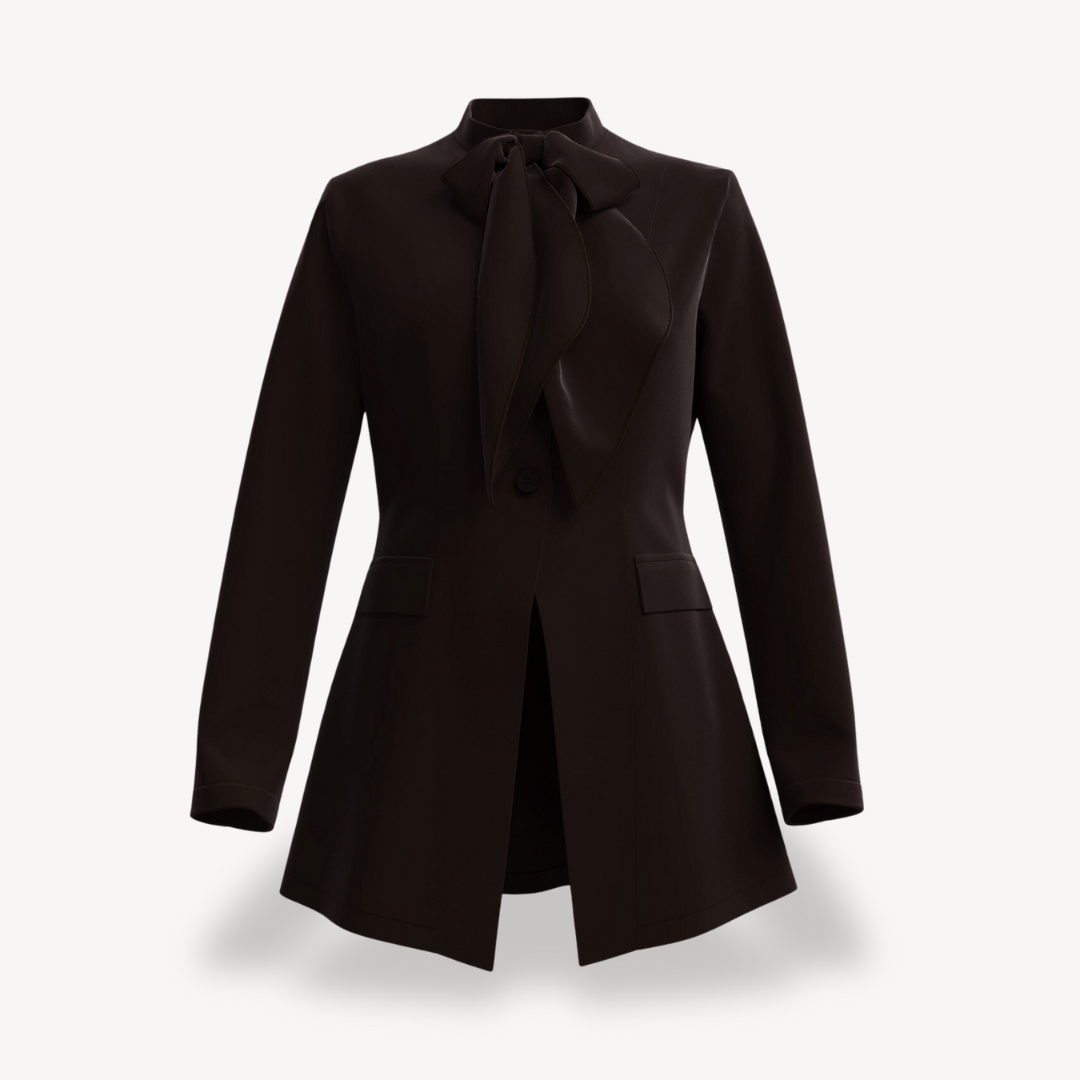 Loravelle | Women's Wool Blazer with Bow