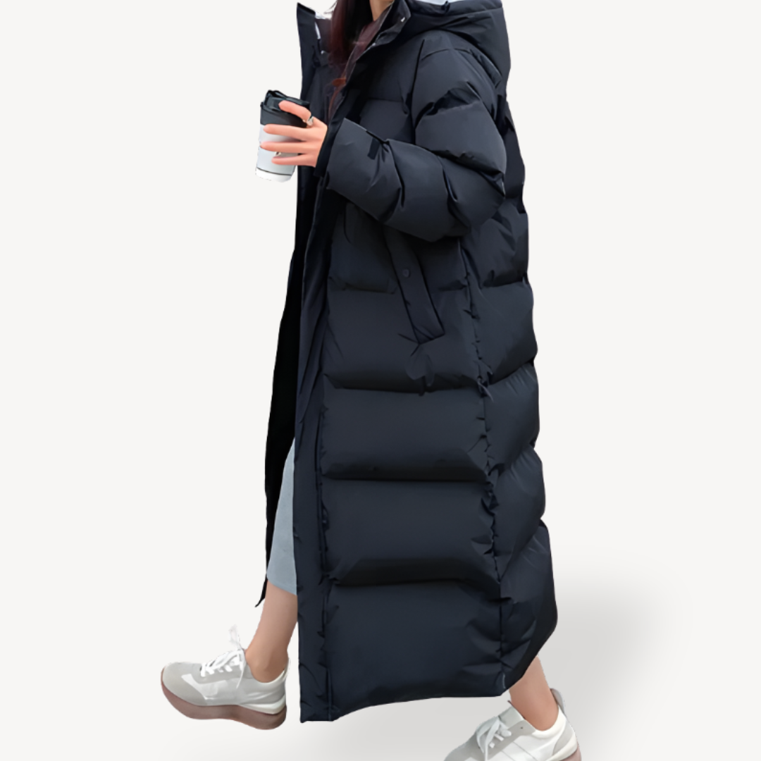 Women's Long Puffer Coat Hooded Down Winter Warm Jacket | Loravelle