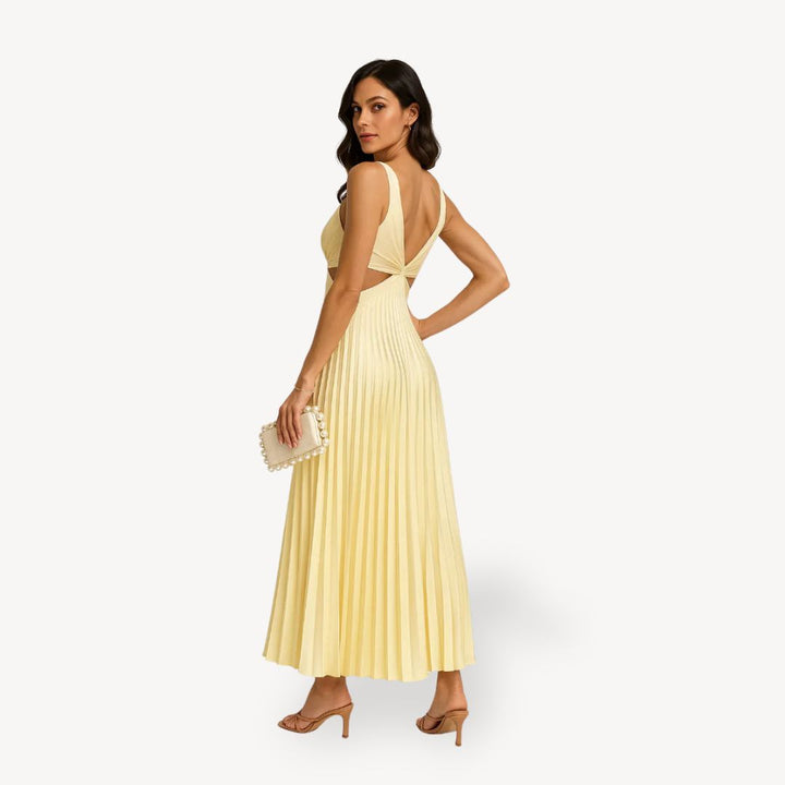 Women's Pleated Cutout Midi Dress | Loravelle