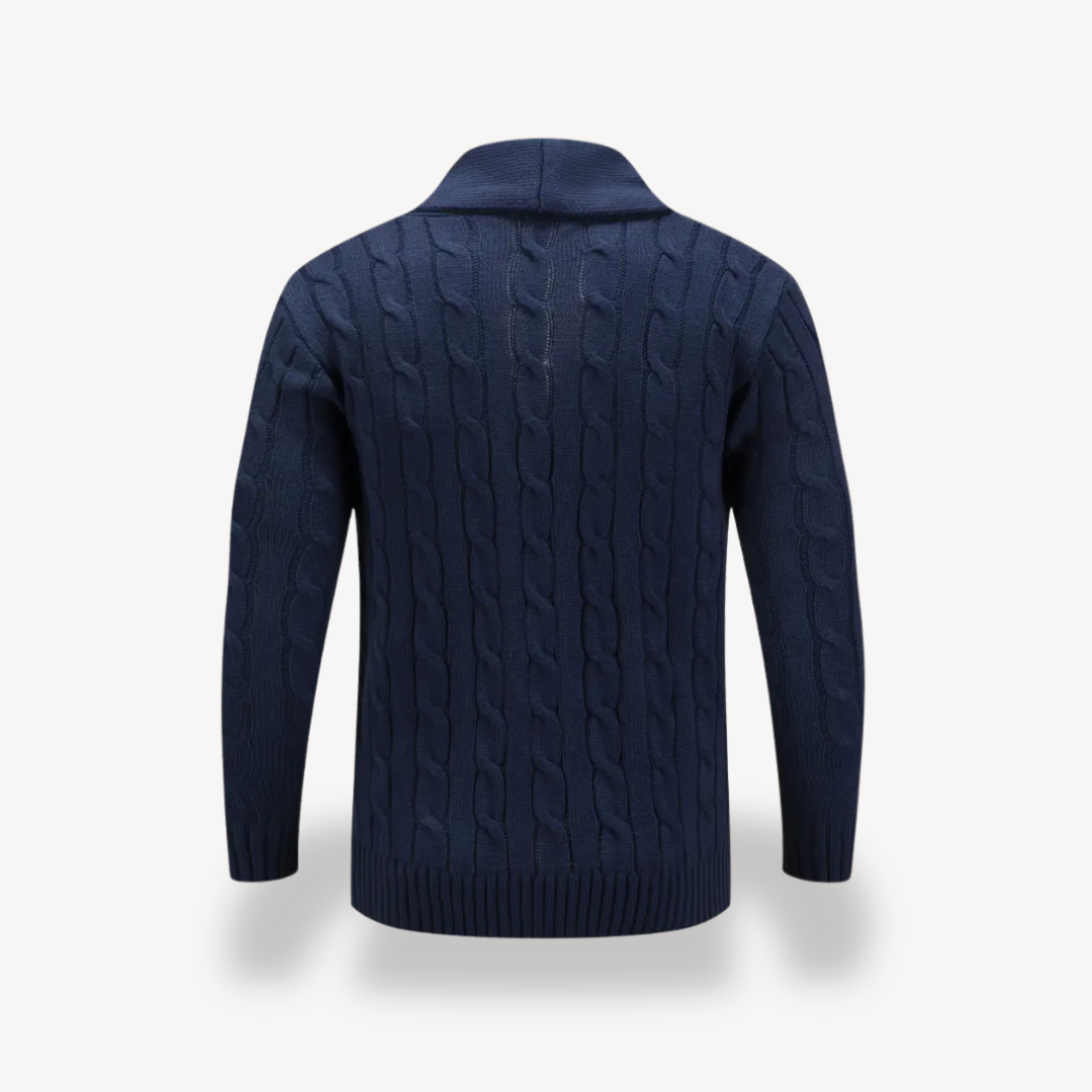 Men's Shawl Collar Cable Knit Cardigan Sweater | Loravelle