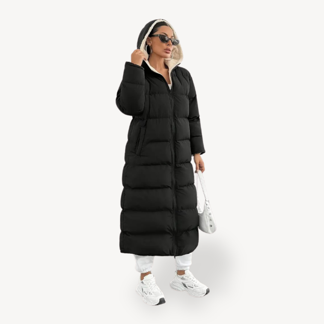 Women’s Black Hooded Puffer Coat | Loravelle
