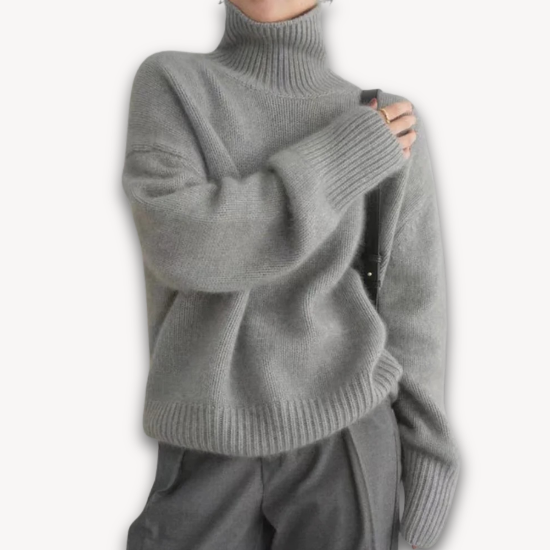 Loravelle | Women's Oversized Turtleneck Sweater - Soft Wool Blend, Casual Winter Pullover