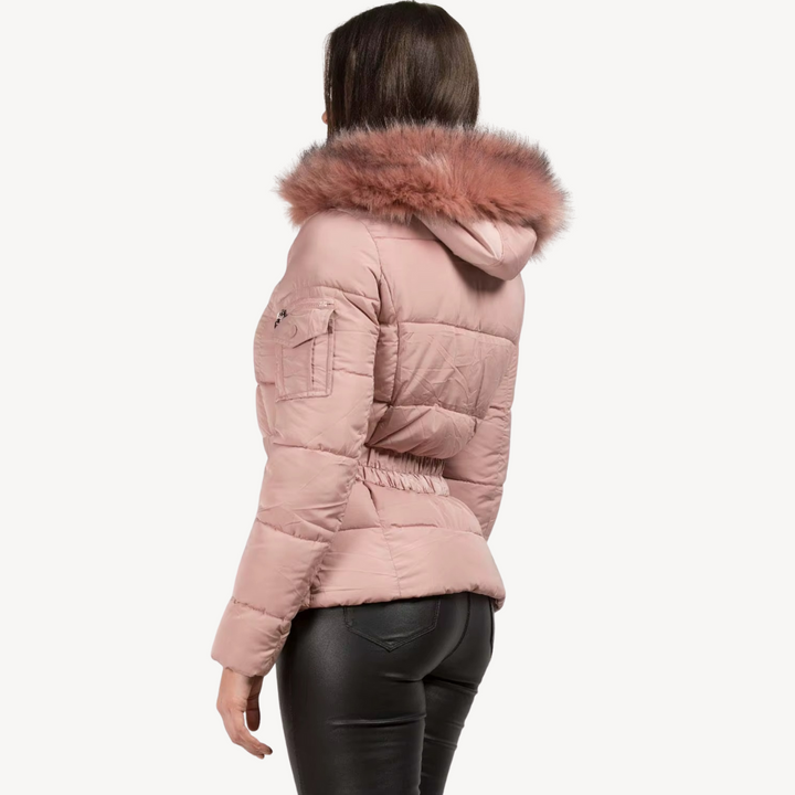 Winter Padded Puffer Coat with Faux Fur Hood Women | Loravelle