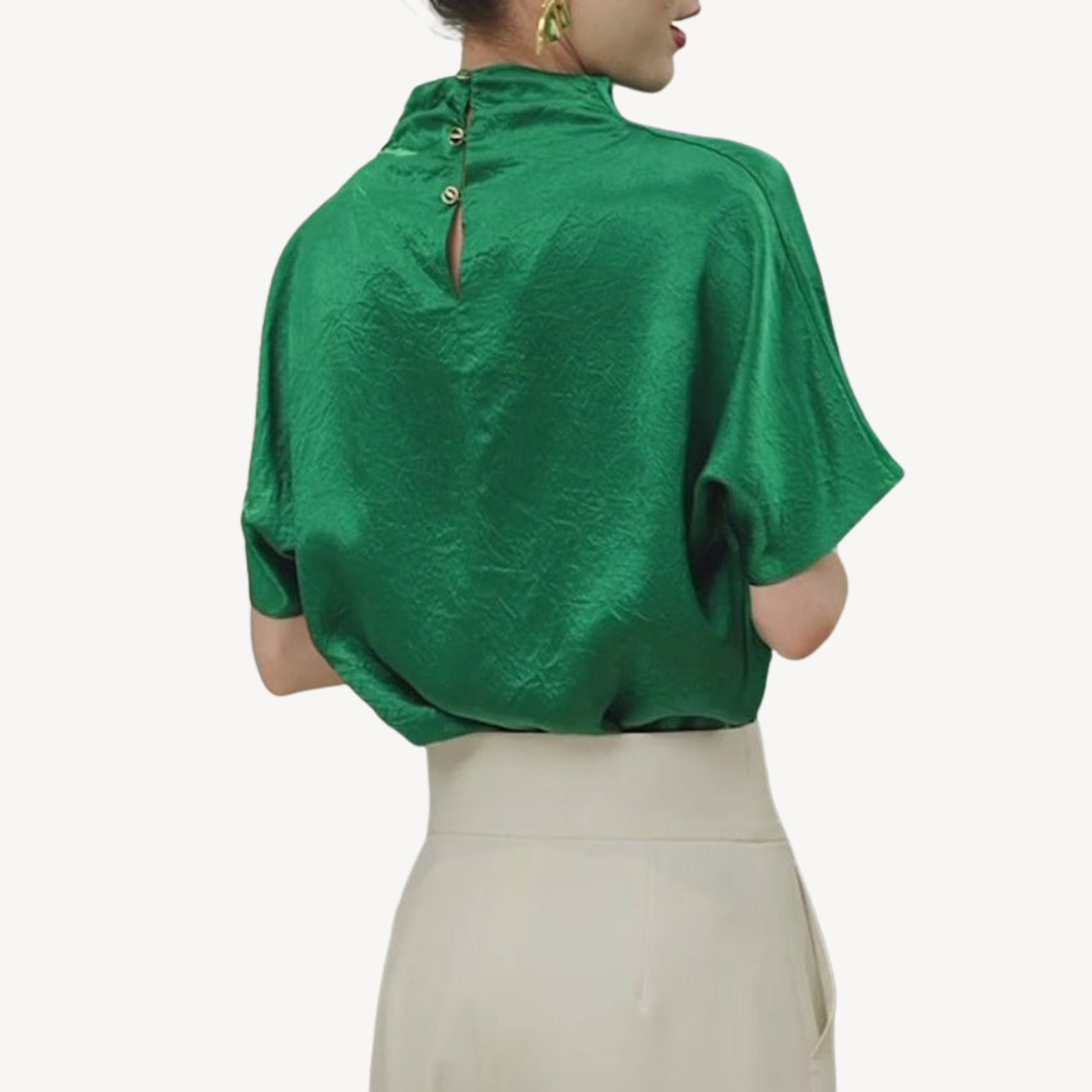 Women’s Satin High-Neck Top | Loravelle