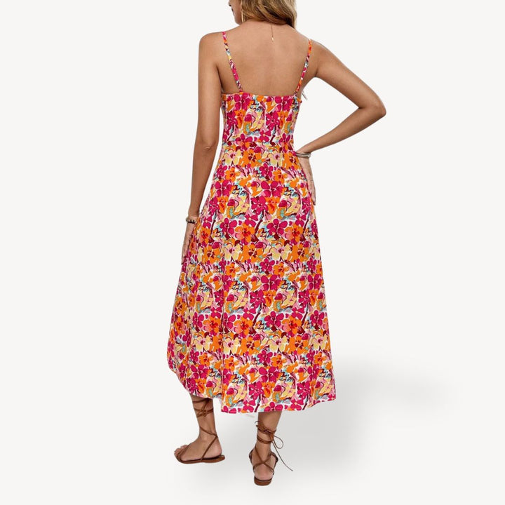 Floral Print Midi Dress Women | Loravelle