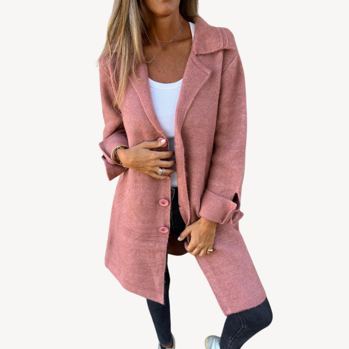 Women's Wool Blend Longline Button Front Coat | Loravelle