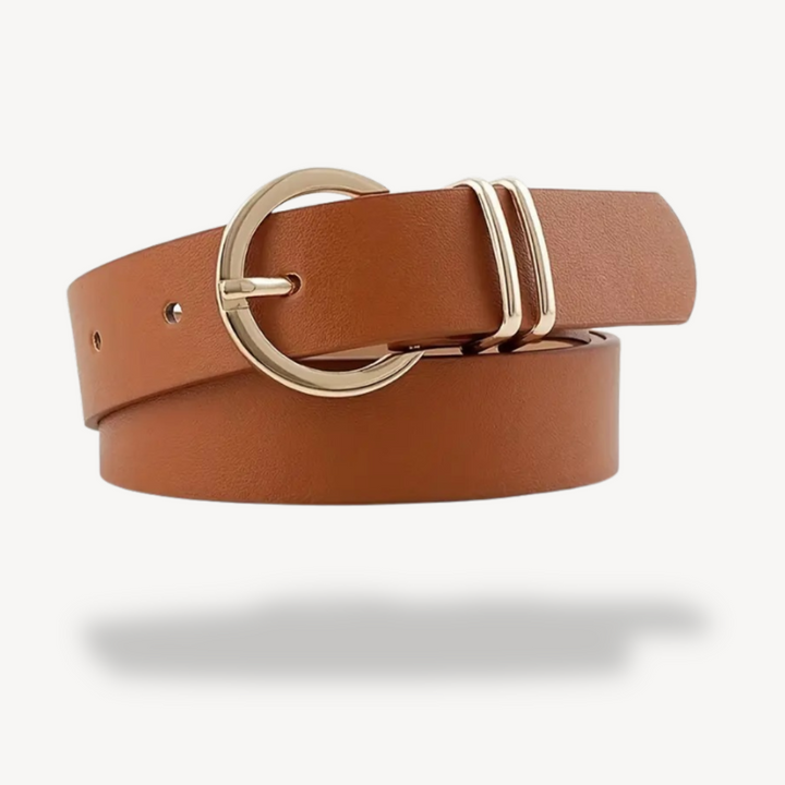 Women's Faux Leather Buckle Belt | Loravelle