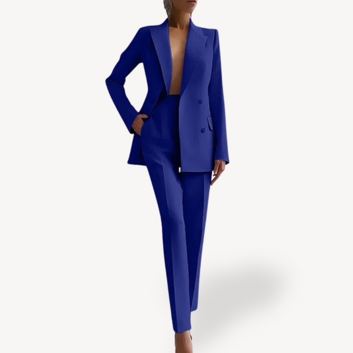 Women’s Double Breasted Blazer Trouser Suit | Loravelle