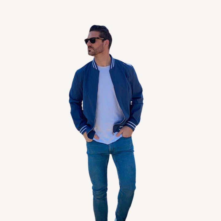 Men's Lightweight Bomber Jacket with Zip | Loravelle