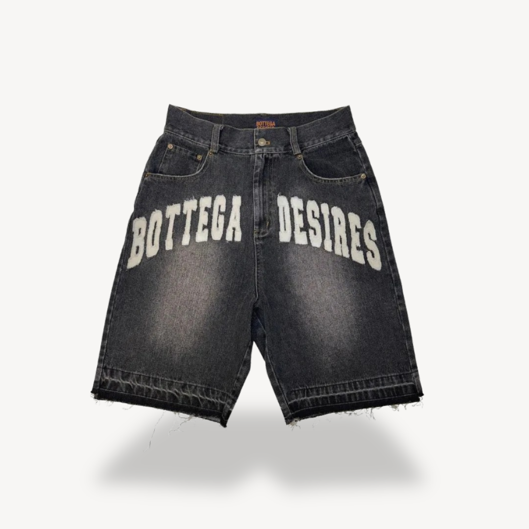 Bold Y2K Graphic Bermuda Shorts Men – Graffiti Print Streetwear 2025 | Loravelle