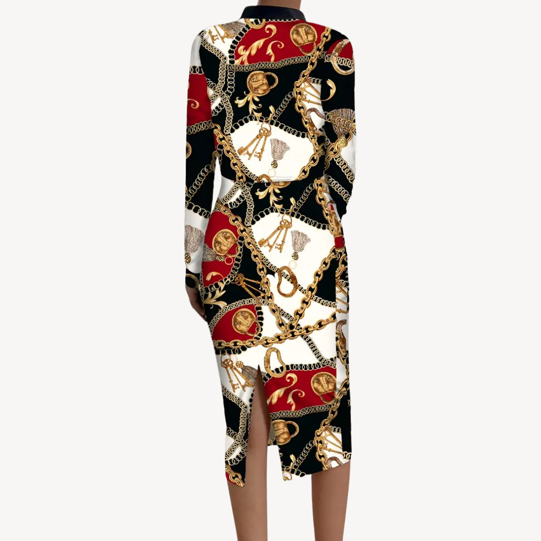 Women’s Chain Print Dress & Jacket Set | Loravelle