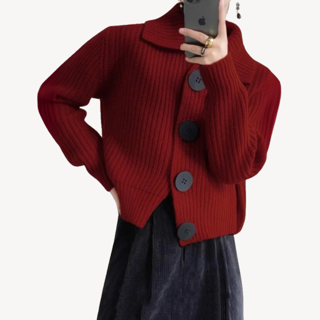 Women's Knit Peter Pan Collar Cardigan | Loravelle