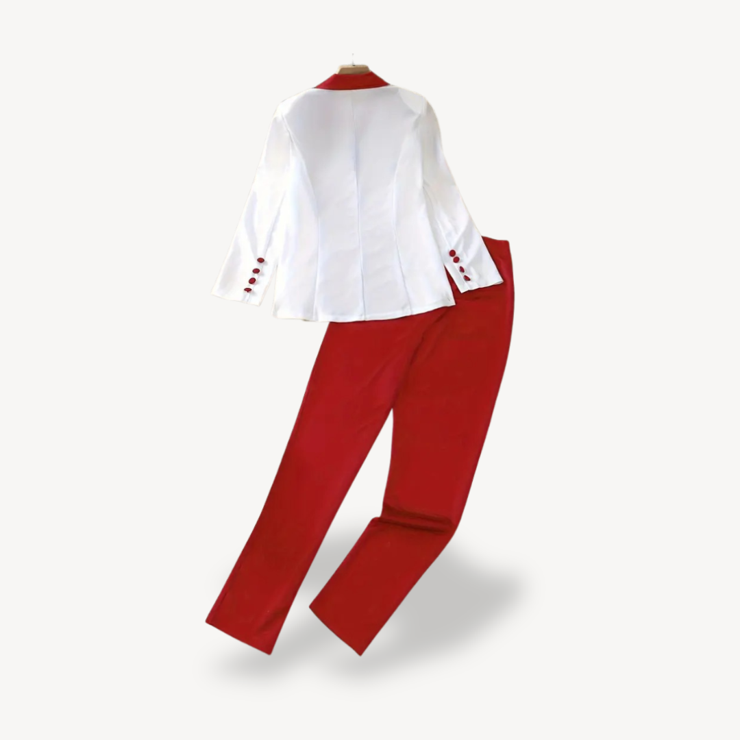Two-Tone Blazer Pants Set | Loravelle