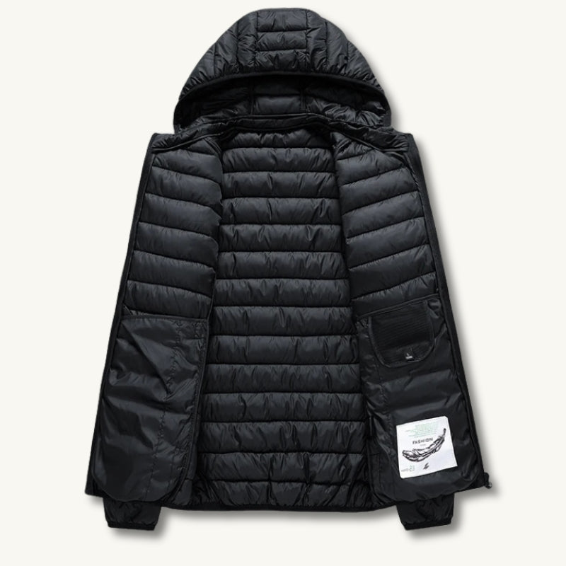 Loravelle | Men's Padded Autumn Jacket with Detachable Hood