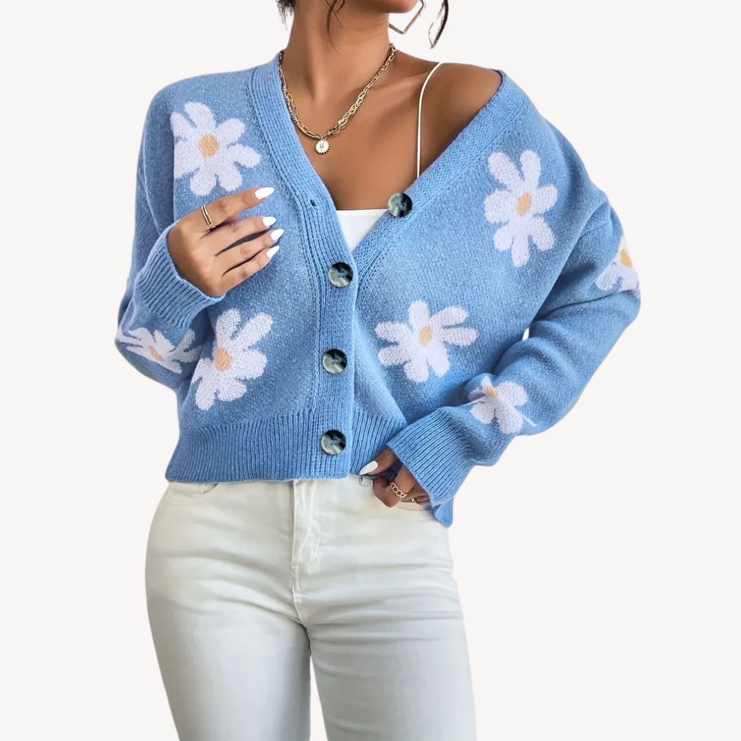 Floral Button-Front Cardigan for Women | Loravelle