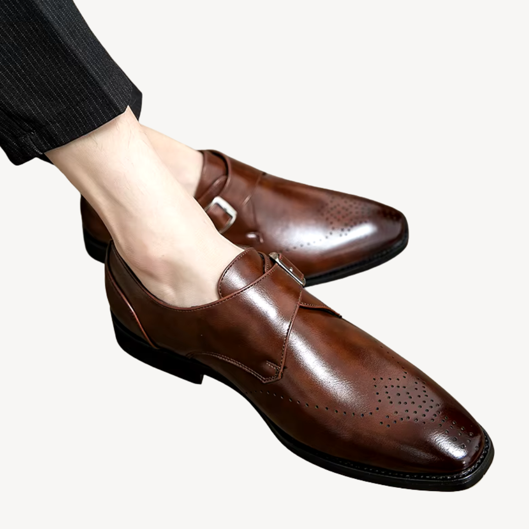 Men’s Orthopedic Leather Monk Strap Dress Shoes | Loravelle