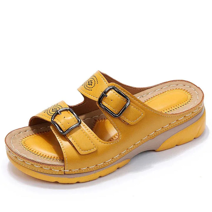 Orthopedic Comfort Buckle Sandals PU Women | Loravelle