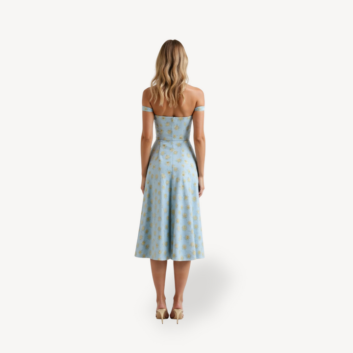Women's Floral Print Midi Dress Cotton | Loravelle