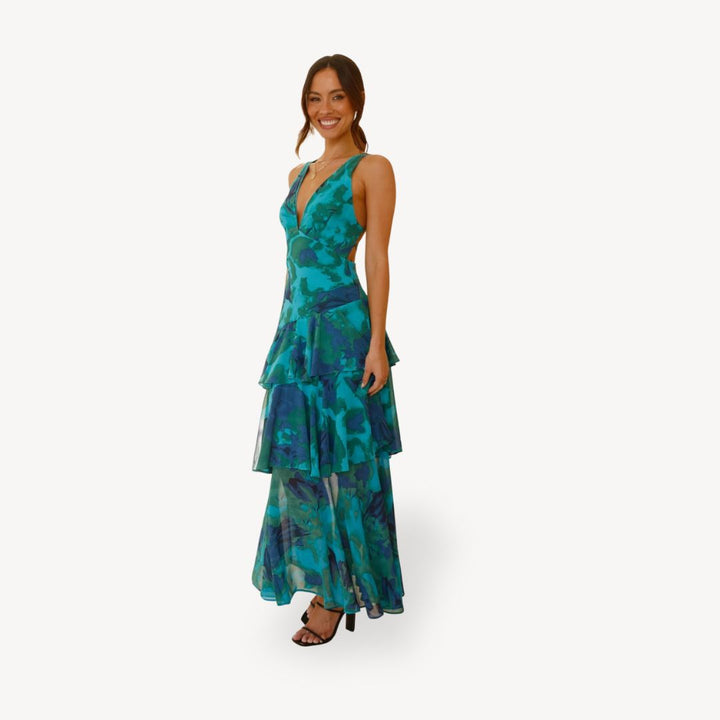 Women's Floral Tiered Maxi Dress | Loravelle
