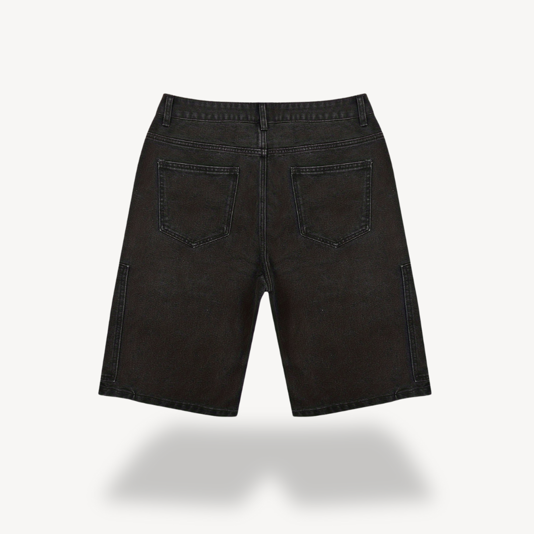 Men's Y2K Black Denim Cargo Shorts | Loravelle