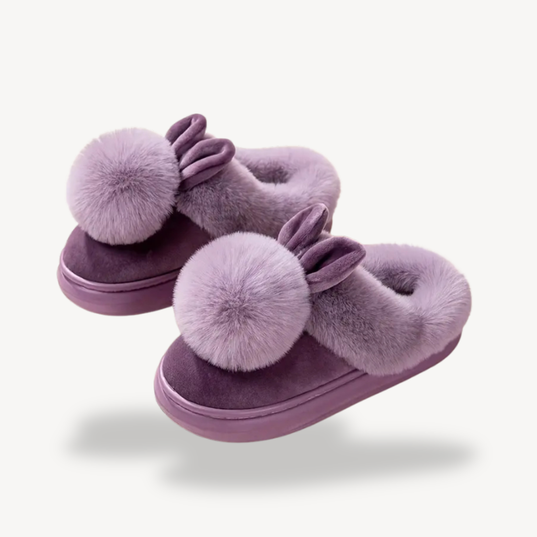 Women's Orthopedic Fluffy Rabbit Ear House Slippers | Loravelle