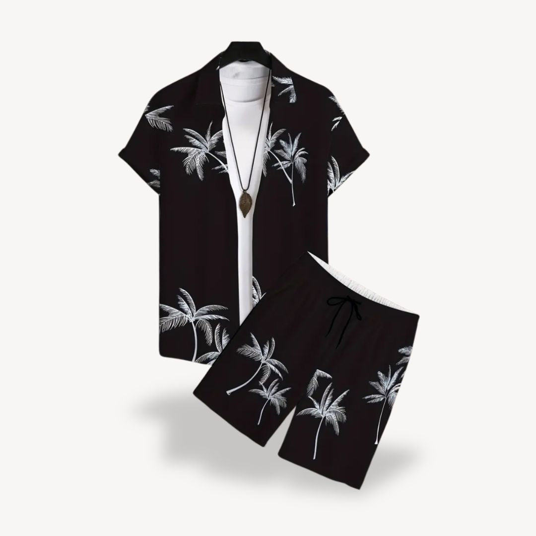 Men's Tropical Print Shirt Shorts Set | Loravelle