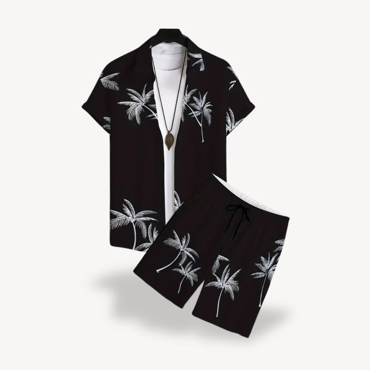 Men's Tropical Print Shirt Shorts Set | Loravelle