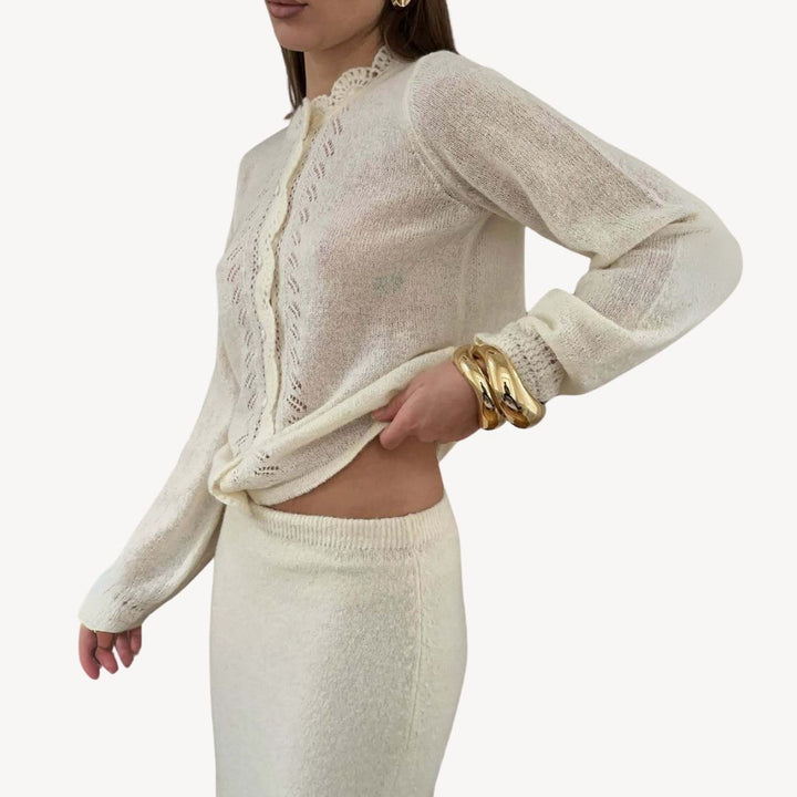 Women's Knit Crochet Lace Cardigan | Loravelle