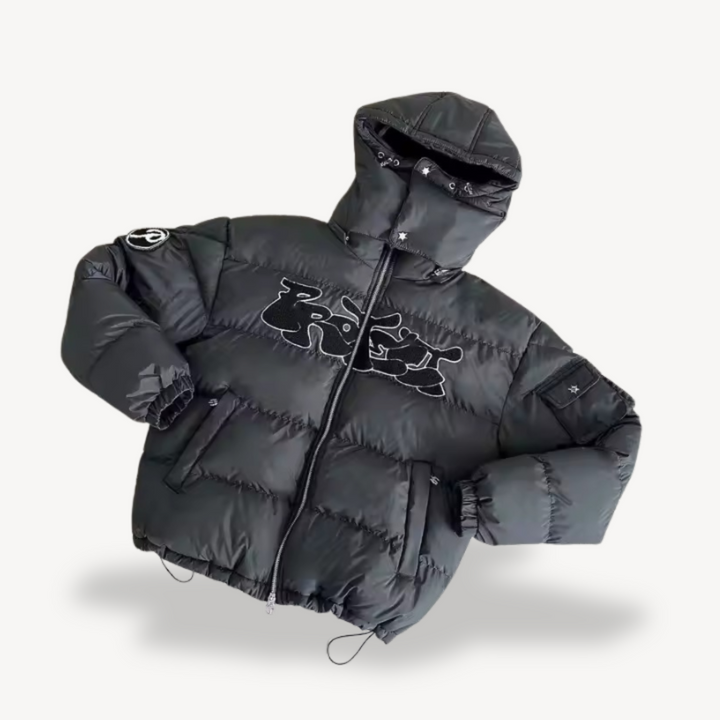 Men's Graphic Hooded Puffer Jacket | Loravelle