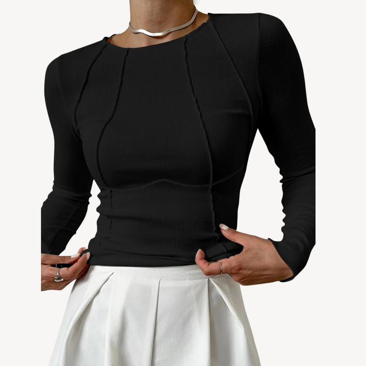 Long Sleeve Ribbed T-Shirt Women | Loravelle