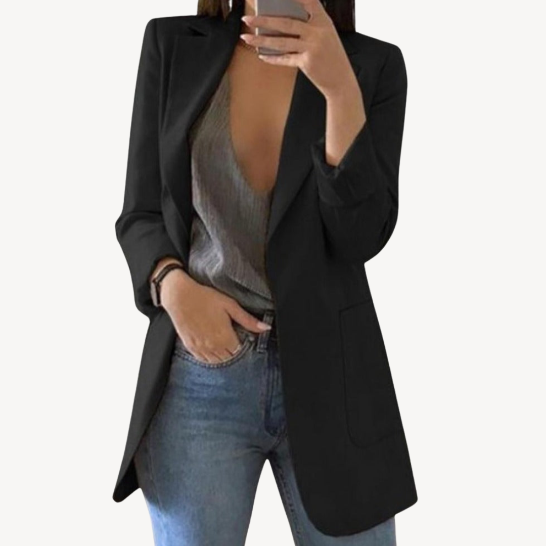 Women's Long Blazer with Open Front | Loravelle