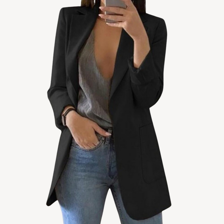 Women's Long Blazer with Open Front | Loravelle