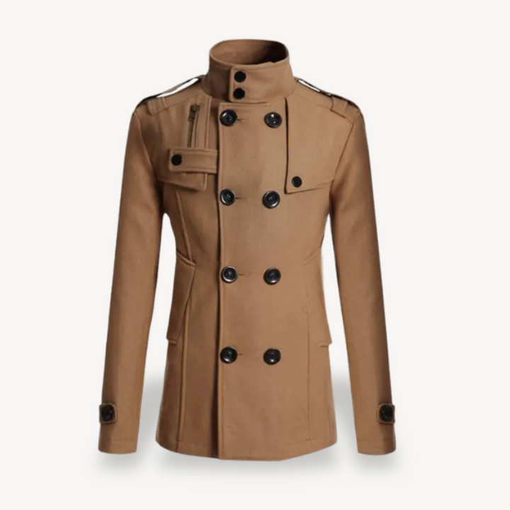 Double-Breasted Wool Blend Coat Men | Loravelle