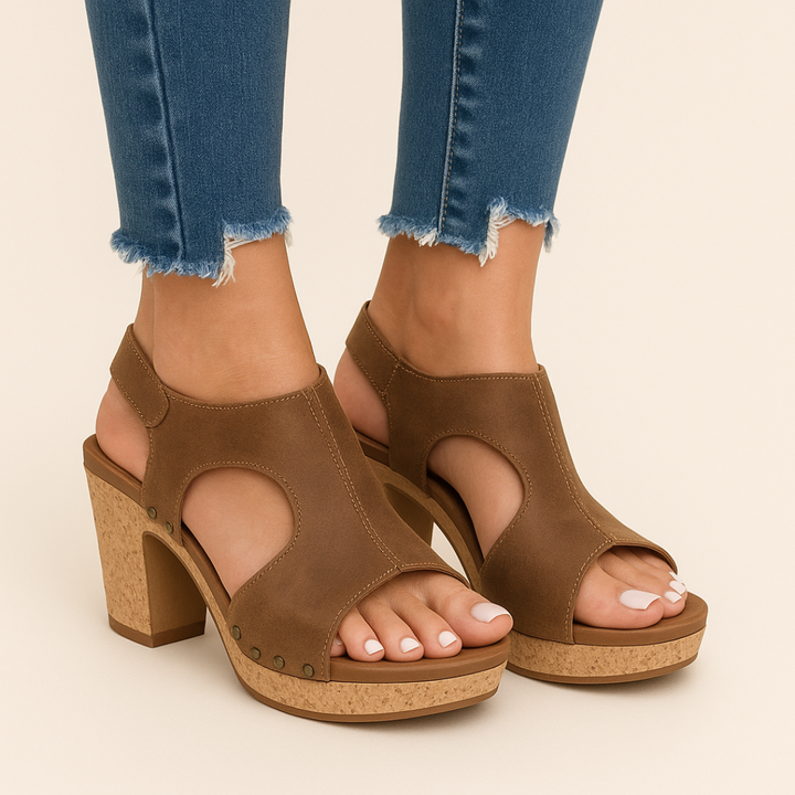 Orthopedic Wedge Leather Sandals Women | Loravelle