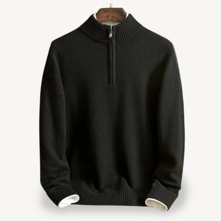 Quarter Zip High Neck Knit Sweater Men | Loravelle