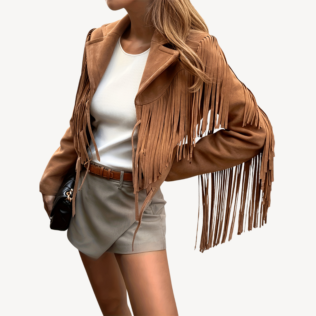 Women's Fringe Suede Jacket | Loravelle