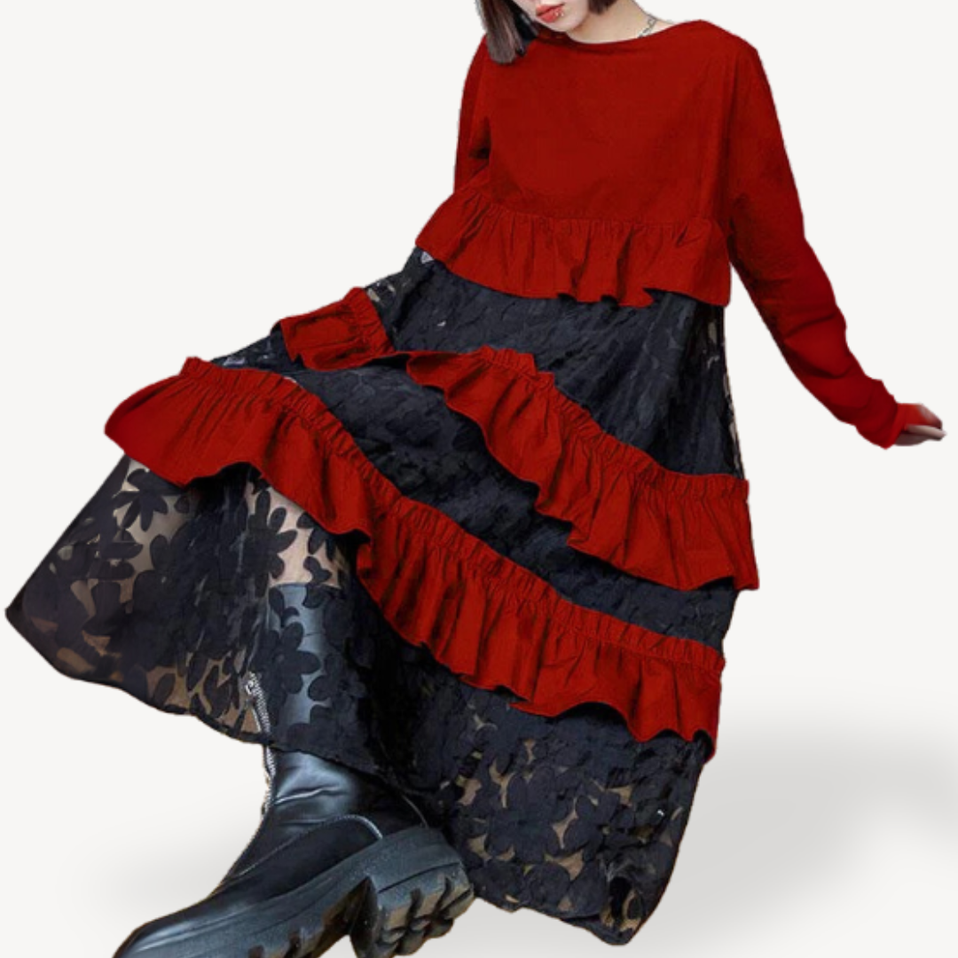 Women's Ruffle Tiered Lace Dress | Loravelle
