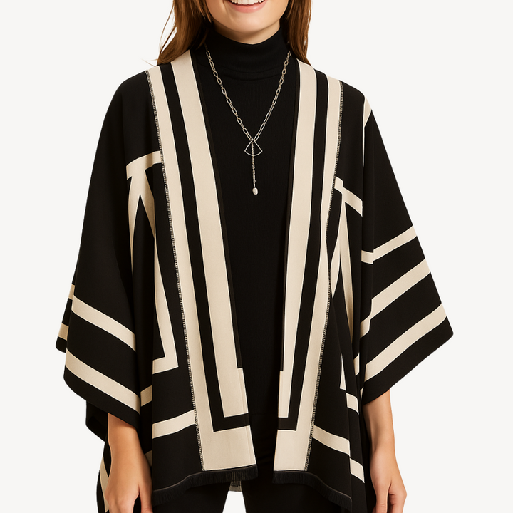 Geometric Print Kimono Shawl for Women | Loravelle