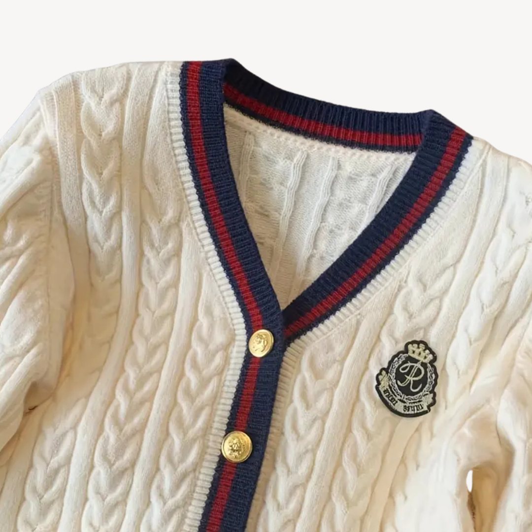 Women's V-Neck Preppy Style Cardigan Sweater | Loravelle