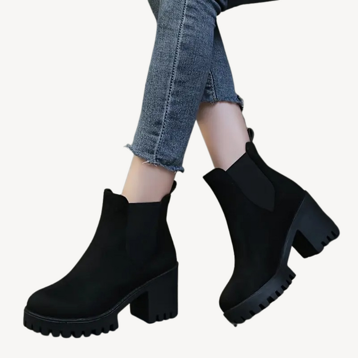 Orthopedic Chunky Heeled Ankle Boots | Loravelle