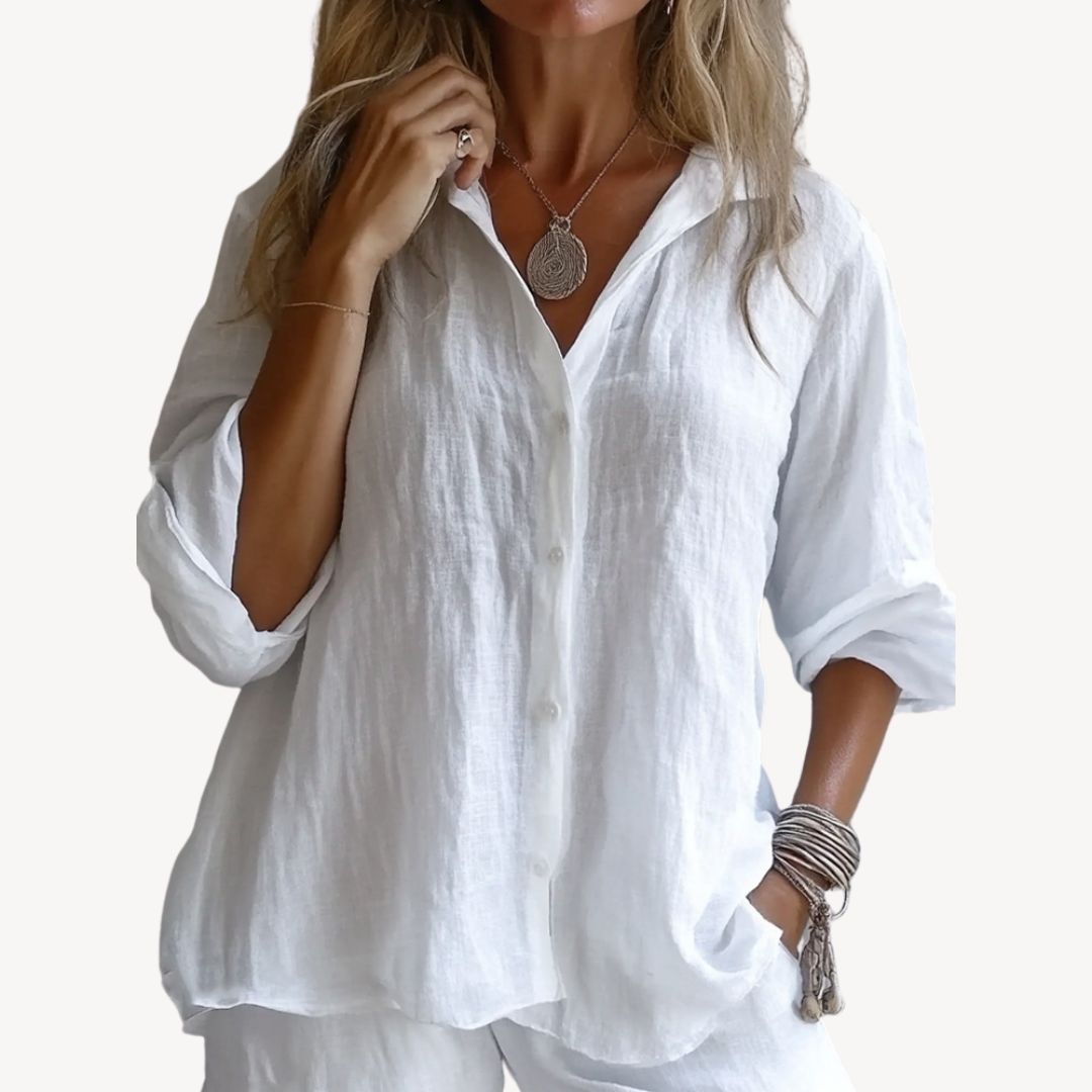 Long Sleeve Linen Button Down Shirt Women | Loravelle