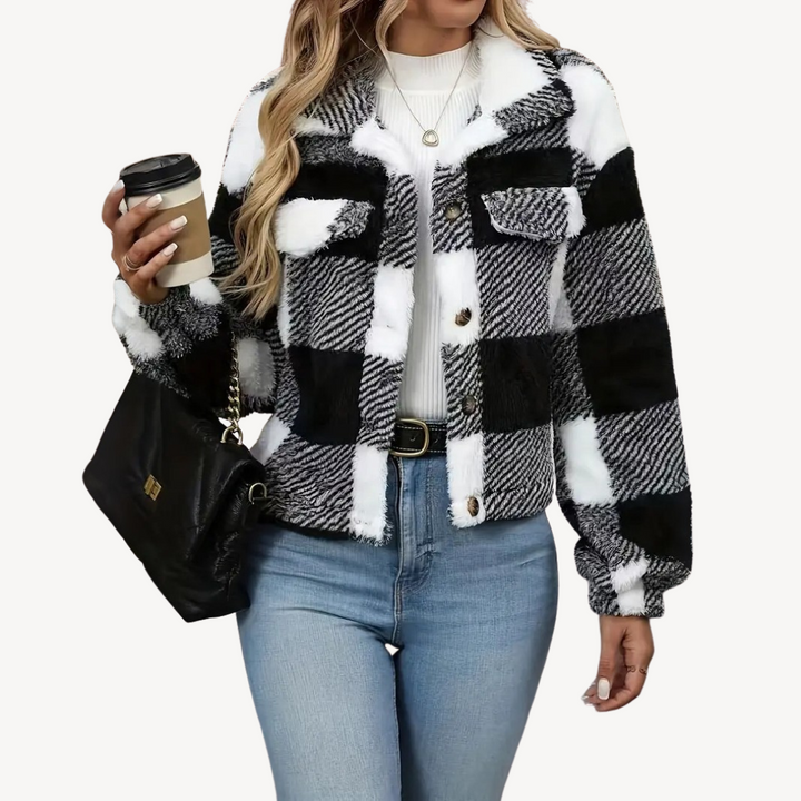 Women's Plaid Sherpa Jacket | Loravelle