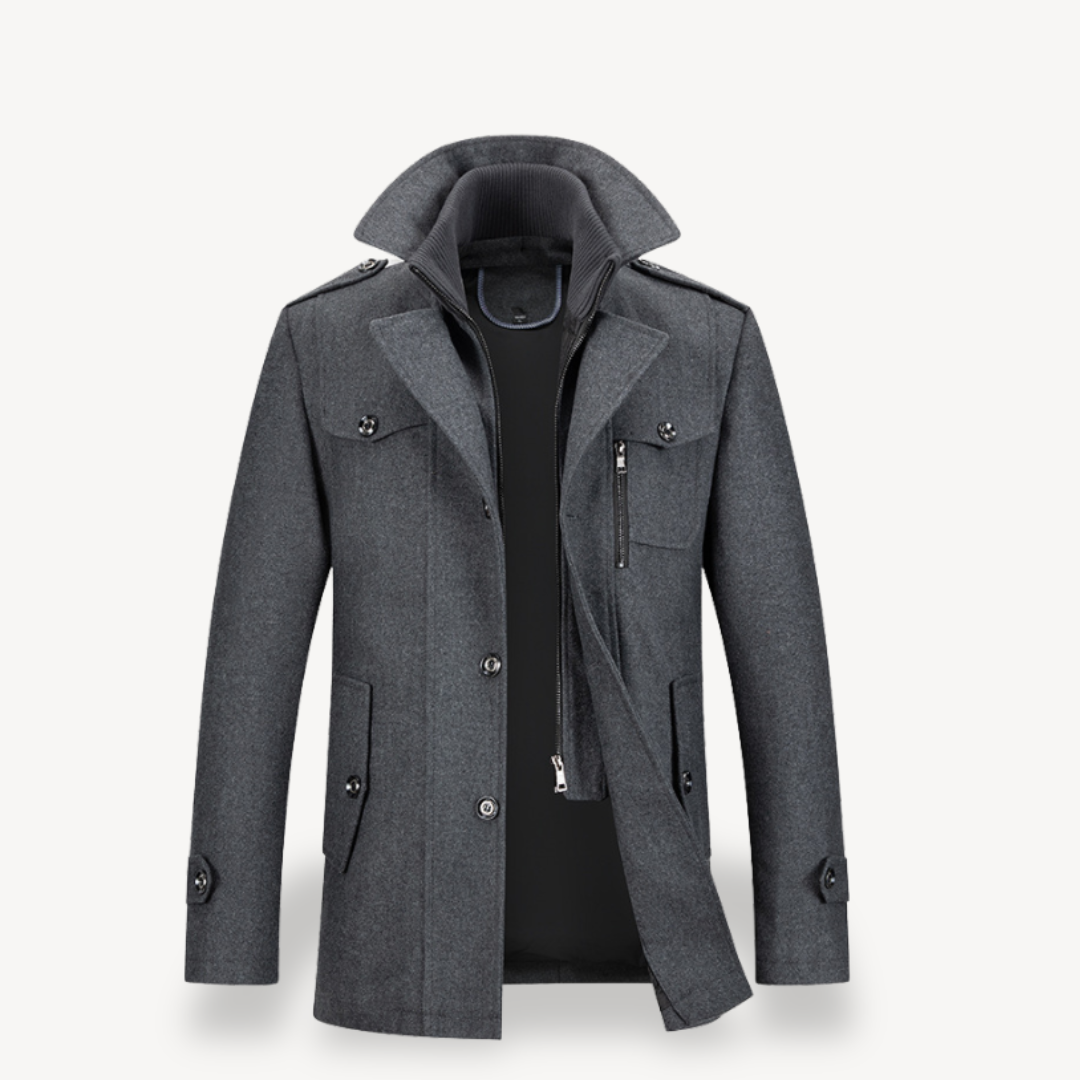 Double-Breasted Wool Blend Coat Men | Loravelle