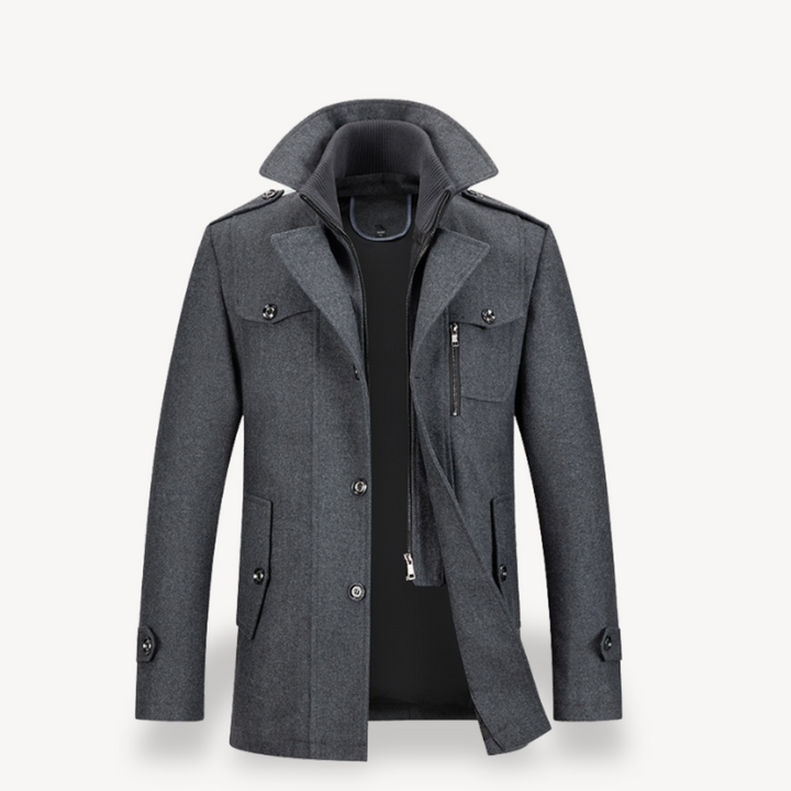 Double-Breasted Wool Blend Coat Men | Loravelle