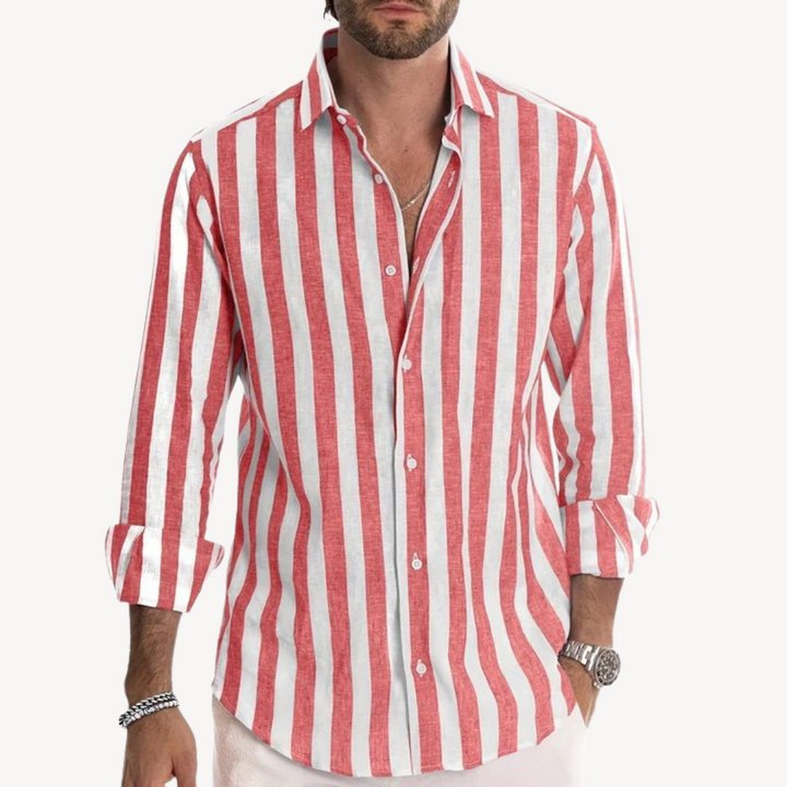 Men's Striped Long Sleeve Shirt | Loravelle